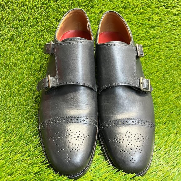 Grenson England Ellery Mens Size 8 Black Classic Double Monk Strap Dress Shoes main image 12